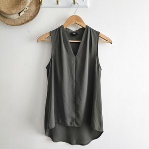 Mossimo Supply Co Olive Green Asymmetrical Sleeveless Tunic Women Size XS